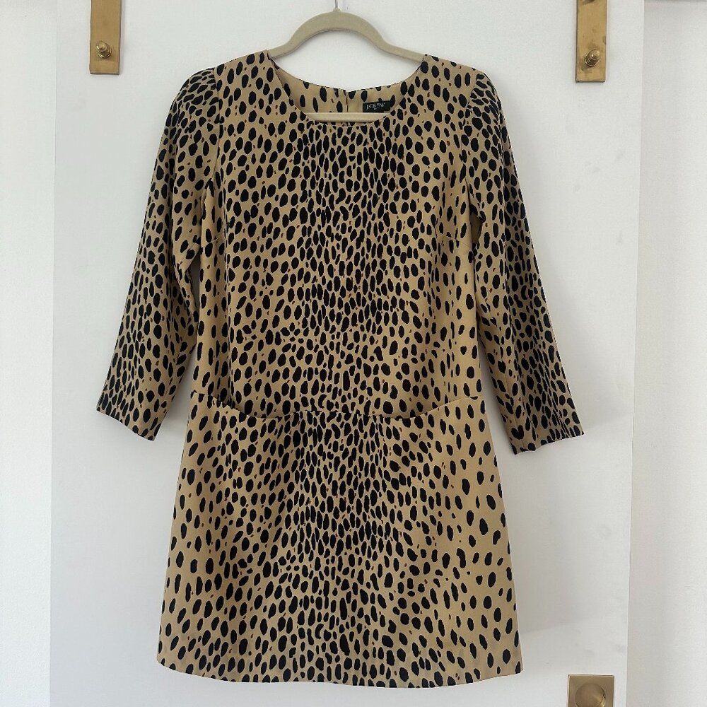 J.Crew Leopard Print Shift Dress Size 0